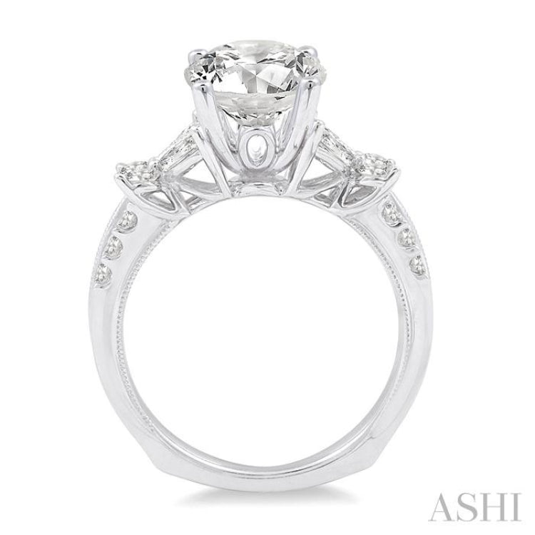 1 Ctw Diamond Semi-Mount Engagement Ring in 14K White Gold 1 Ctw Diamond Semi-Mount Engagement Ring in 14K White Gold