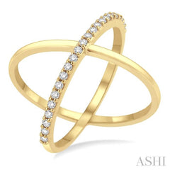 1/4 Ctw Round Cut Diamond 'X' Ring in 14K Yellow Gold 1/4 Ctw Round Cut Diamond 'X' Ring in 14K Yellow Gold