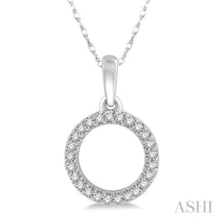 1/10 Ctw Hollow Cut Circle Round Cut Diamond Petite Pendant With Chain in 10K White Gold 1/10 Ctw Hollow Cut Circle Round Cut Diamond Petite Pendant With Chain in 10K White Gold