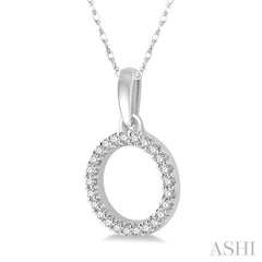 1/10 Ctw Hollow Cut Circle Round Cut Diamond Petite Pendant With Chain in 10K White Gold 1/10 Ctw Hollow Cut Circle Round Cut Diamond Petite Pendant With Chain in 10K White Gold
