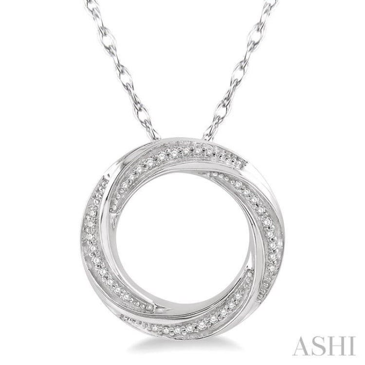 1/6 Ctw Open Center Whirlwind Diamond Fashion Pendant in 10K White Gold with chain 1/6 Ctw Open Center Whirlwind Diamond Fashion Pendant in 10K White Gold with chain