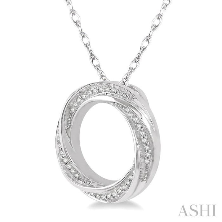 1/6 Ctw Open Center Whirlwind Diamond Fashion Pendant in 10K White Gold with chain 1/6 Ctw Open Center Whirlwind Diamond Fashion Pendant in 10K White Gold with chain