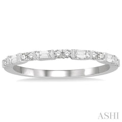 1/3 Ctw Baguette and Round Cut Diamond Wedding Band in 14K White Gold 1/3 Ctw Baguette and Round Cut Diamond Wedding Band in 14K White Gold