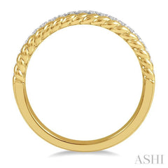 1/5 Ctw Rope Bead and Round Cut Diamond Wedding Band in 14K Yellow Gold 1/5 Ctw Rope Bead and Round Cut Diamond Wedding Band in 14K Yellow Gold