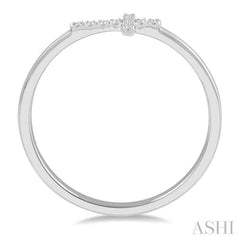 1/20 Ctw Cross Charm Round Cut Diamond Ladies Ring in 10K White Gold 1/20 Ctw Cross Charm Round Cut Diamond Ladies Ring in 10K White Gold