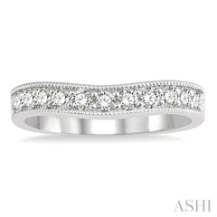 1/2 Ctw Arched Round Cut Diamond Wedding Band in 14K White Gold 1/2 Ctw Arched Round Cut Diamond Wedding Band in 14K White Gold