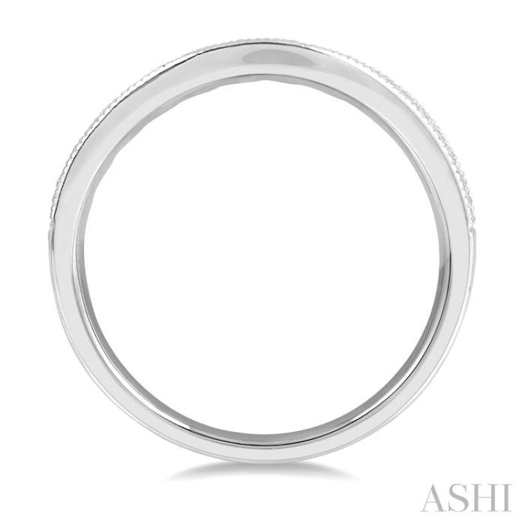 1/2 Ctw Arched Round Cut Diamond Wedding Band in 14K White Gold 1/2 Ctw Arched Round Cut Diamond Wedding Band in 14K White Gold