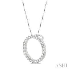 1/4 Ctw Circle of Love Round Cut Diamond Pendant With Chain in 14K White Gold 1/4 Ctw Circle of Love Round Cut Diamond Pendant With Chain in 14K White Gold