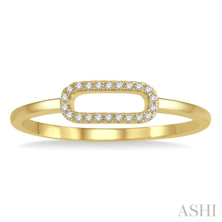 1/20 Ctw Paperclip Link Round Cut Diamond Fashion Ring in 10K Yellow Gold 1/20 Ctw Paperclip Link Round Cut Diamond Fashion Ring in 10K Yellow Gold