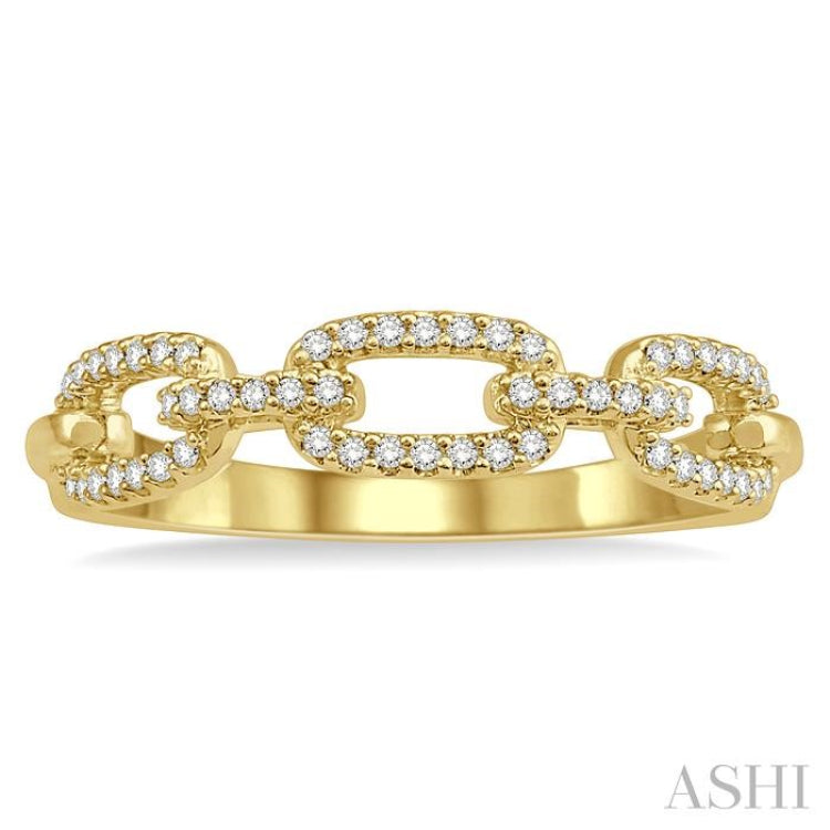 1/5 Ctw Interlocked Links Round Cut Diamond Ladies Ring in 14K Yellow Gold 1/5 Ctw Interlocked Links Round Cut Diamond Ladies Ring in 14K Yellow Gold