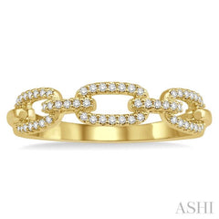 1/5 Ctw Interlocked Links Round Cut Diamond Ladies Ring in 14K Yellow Gold 1/5 Ctw Interlocked Links Round Cut Diamond Ladies Ring in 14K Yellow Gold