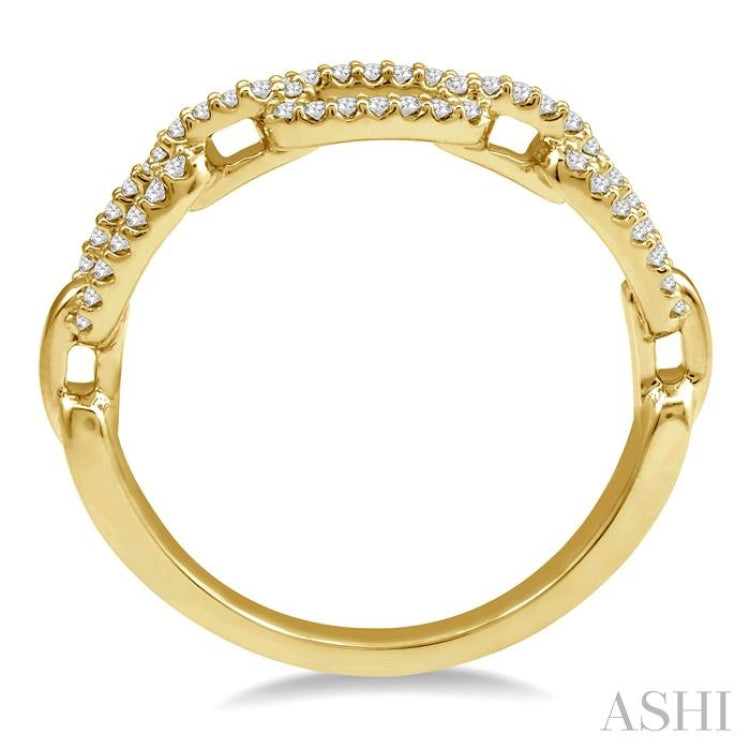 1/5 Ctw Interlocked Links Round Cut Diamond Ladies Ring in 14K Yellow Gold 1/5 Ctw Interlocked Links Round Cut Diamond Ladies Ring in 14K Yellow Gold