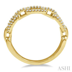 1/5 Ctw Interlocked Links Round Cut Diamond Ladies Ring in 14K Yellow Gold 1/5 Ctw Interlocked Links Round Cut Diamond Ladies Ring in 14K Yellow Gold
