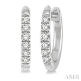1/8 Ctw Single Cut Diamond Huggie Petite Earrings in 10K White Gold
