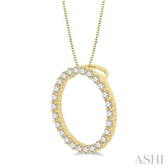 3/4 Ctw Circle of Love Round Cut Diamond Pendant With Chain in 14K Yellow Gold 3/4 Ctw Circle of Love Round Cut Diamond Pendant With Chain in 14K Yellow Gold