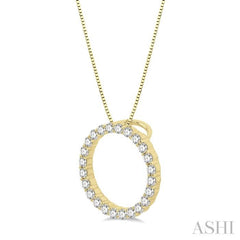 1/4 Ctw Circle of Love Round Cut Diamond Pendant With Chain in 14K Yellow Gold 1/4 Ctw Circle of Love Round Cut Diamond Pendant With Chain in 14K Yellow Gold