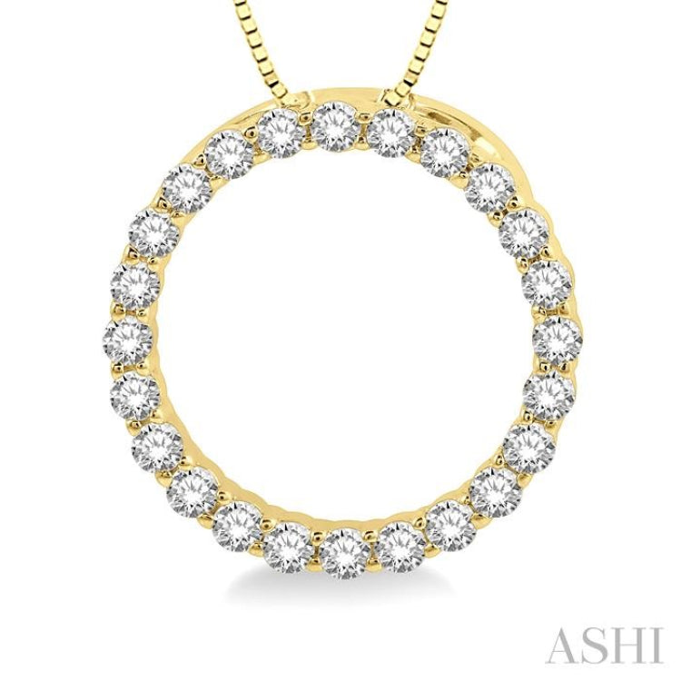 1/4 Ctw Circle of Love Round Cut Diamond Pendant With Chain in 14K Yellow Gold 1/4 Ctw Circle of Love Round Cut Diamond Pendant With Chain in 14K Yellow Gold