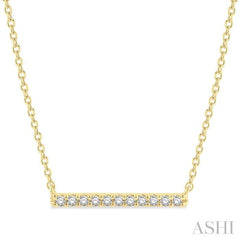 1/8 Ctw Bar Single Cut Diamond Petite Necklace in 10K Yellow Gold 1/8 Ctw Bar Single Cut Diamond Petite Necklace in 10K Yellow Gold