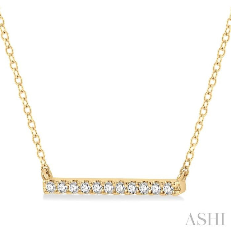 1/8 Ctw Bar Single Cut Diamond Petite Necklace in 10K Yellow Gold 1/8 Ctw Bar Single Cut Diamond Petite Necklace in 10K Yellow Gold