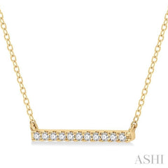 1/8 Ctw Bar Single Cut Diamond Petite Necklace in 10K Yellow Gold 1/8 Ctw Bar Single Cut Diamond Petite Necklace in 10K Yellow Gold