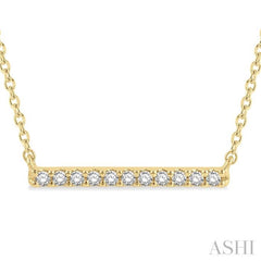 1/8 Ctw Bar Single Cut Diamond Petite Necklace in 10K Yellow Gold 1/8 Ctw Bar Single Cut Diamond Petite Necklace in 10K Yellow Gold