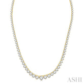 15 Ctw Riviera Round Cut Diamond Necklace in 14K Yellow Gold