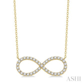 3/4 Ctw Round Cut Diamond Infinity Pendant With Chain in 14K Yellow Gold