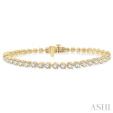 5 Ctw Round Cut Diamond 3-Prong Tennis Bracelet in 14K Yellow Gold