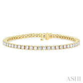 5 Ctw Round Cut Diamond Tennis Bracelet in 14K Yellow Gold