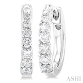 1/4 Ctw Graduated Round Cut Diamond Fashion Huggie Petites in 10K White Gold