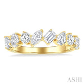 1 1/10 Ctw Mixed Shape Diamond Fashion Band in 14K Yellow Gold