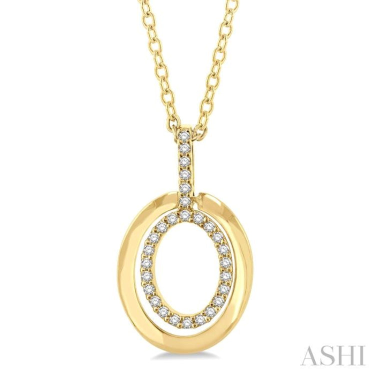 1/10 Ctw Petite Twin Oval Round Cut Diamond Fashion Pendant With Chain in 10K Yellow Gold 1/10 Ctw Petite Twin Oval Round Cut Diamond Fashion Pendant With Chain in 10K Yellow Gold