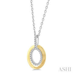 1/10 Ctw Petite Twin Oval Round Cut Diamond Fashion Pendant With Chain in 10K Yellow Gold 1/10 Ctw Petite Twin Oval Round Cut Diamond Fashion Pendant With Chain in 10K Yellow Gold