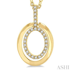 1/10 Ctw Petite Twin Oval Round Cut Diamond Fashion Pendant With Chain in 10K Yellow Gold 1/10 Ctw Petite Twin Oval Round Cut Diamond Fashion Pendant With Chain in 10K Yellow Gold