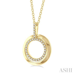 1/10 Ctw Petite Twin Circle Round Cut Diamond Fashion Pendant With Chain in 10K Yellow Gold 1/10 Ctw Petite Twin Circle Round Cut Diamond Fashion Pendant With Chain in 10K Yellow Gold