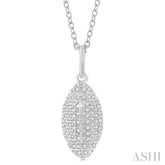 1/4 Ctw Petite Football Round Cut Diamond Fashion Pendant With Chain in 10K White Gold