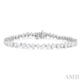5 3/4 Ctw Mixed Shape Cut Diamond Fashion Bracelet in 14K White Gold