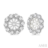 3/4 Ctw Round Cut Diamond Earrings Jacket in 14K White Gold