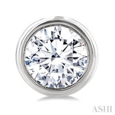 1/5 Ctw Petite Bezel Set Round Cut Diamond Fashion Stud Earring in 10K White Gold