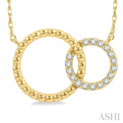 1/10 Ctw Interlocking Twin Circles Single Cut Diamond Pendant With Chain in 10K Yellow Gold 1/10 Ctw Interlocking Twin Circles Single Cut Diamond Pendant With Chain in 10K Yellow Gold