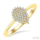 1/6 Ctw Petite Pear Shape Round Cut Diamond Cluster Fashion Ring in 10K Yellow Gold