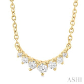 1/8 Ctw Graduated Petite Diamond Smile Necklace in 14K Yellow Gold