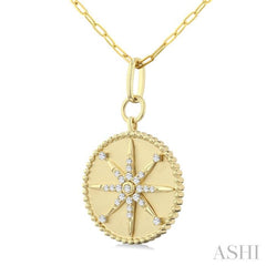 1/4 Ctw Round Cut Diamond Compass Symbol Circle Medallion Fashion Pendant With Paperclip Chain in 14K Yellow Gold 1/4 Ctw Round Cut Diamond Compass Symbol Circle Medallion Fashion Pendant With Paperclip Chain in 14K Yellow Gold