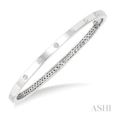 3/8 Ctw Flush Bezel Set Diamond Fashion Bangle in 14K White Gold