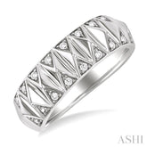 1/10 Ctw Single Cut Diamond Bold Fashion Band in Sterling Silver