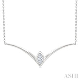 1/4 Ctw Chevron Bezel Marquise Cut Diamond Necklace in 14K White Gold