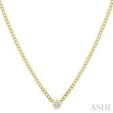 1/5 Ctw Bezel-Set Round Cut Diamond Curb Link Fashion Necklace in 14K Yellow Gold