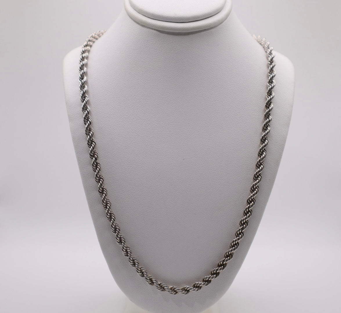 Classic of New York Sterling Silver Rhodium Plated Rope