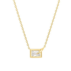 Gold Sparkling Bezel-Set Cube Necklace Gold Sparkling Bezel-Set Cube Necklace