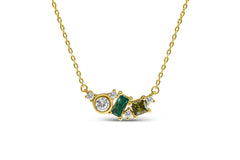 Colorful Clusters - Clear CZ / Silver Necklace